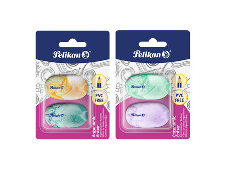 Pelikan Gomme en plastique, ergonomique, blister de 2