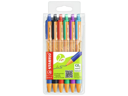 STABILO Stylo à bille rétractable pointball, étui plastique