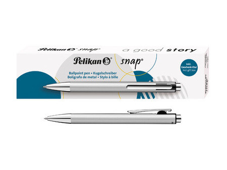 Pelikan Stylo à bille rétractable Snap Metallic, platine