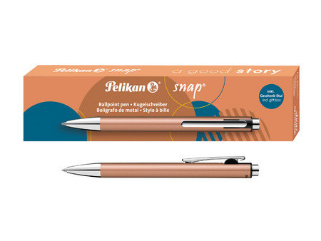 Pelikan Stylo à bille rétractable Snap Metallic, bleu glace
