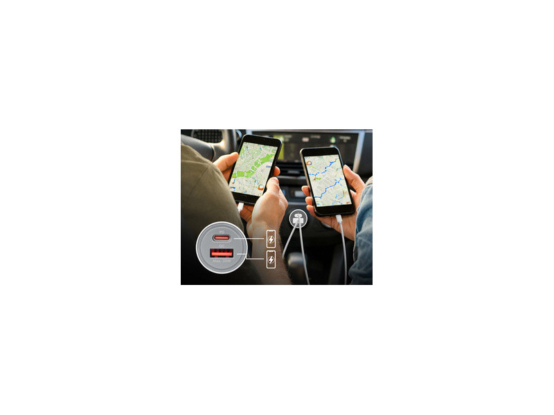 LogiLink Chargeur USB pour voiture, 2 ports, 20 W, argent