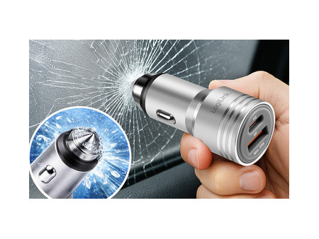 LogiLink Chargeur USB pour voiture, 2 ports, 20 W, argent