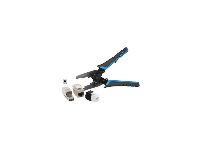 LogiLink Pince à sertir pour Keystone & J45, noir/bleu