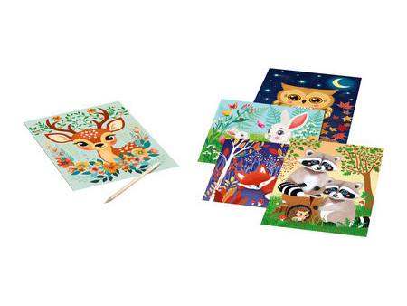 Maped Creativ Cartes à gratter ANIMAUX DES BOIS, 6 pièces
