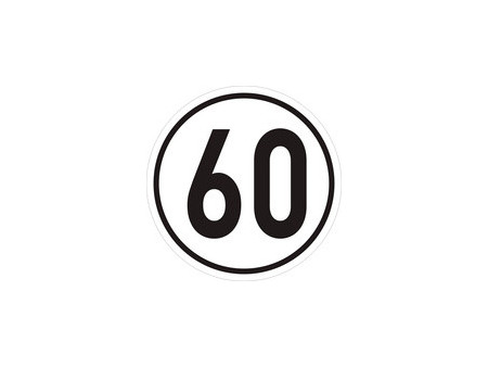 IWH Panneau de limite de vitesse, 25 km/h, autoadhésif
