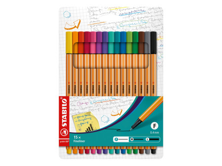 STABILO Feutre à pointe fine point 88, étui carton de 15