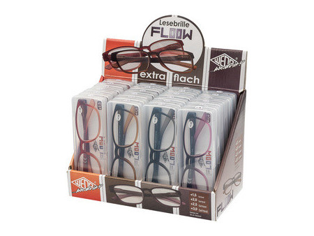 WEDO Lunettes de lecture FLOOW, extra plat, présentoir de 24