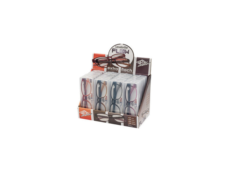 WEDO Lunettes de lecture FLOOW, extra plat, présentoir de 24