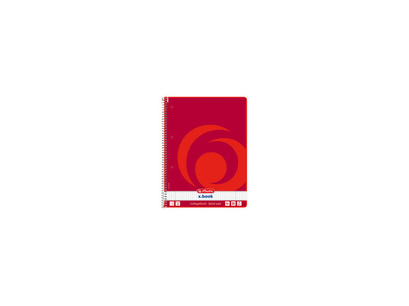herlitz Cahier à spirale 'x.book', A4, quadrillé, 160 pages