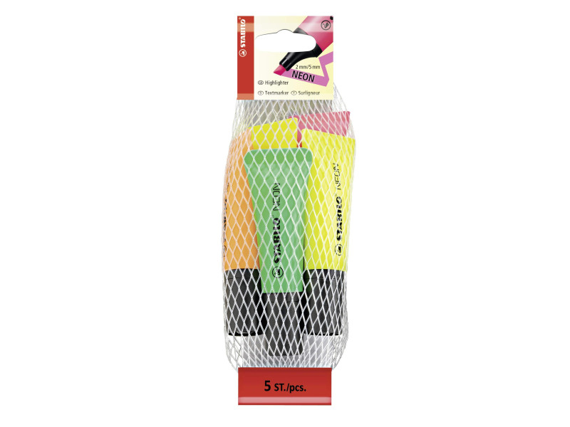 STABILO Surligneur NEON, en filet de 5