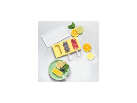 metaltex Moule à glace Fun Kitchen, pour 3 glaces, silicone