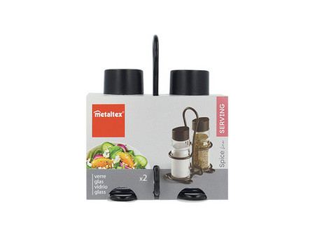 metaltex Ménagère sel & poivre Spice Line, 3 pièces
