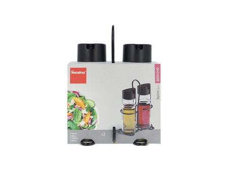 metaltex Ménagère huile & vinaigre Spice Line, 3 pièces