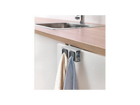 metaltex Accroche-torchon double, à suspendre, argent/noir
