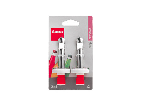 metaltex Bouchon à levier, inox, set de 2