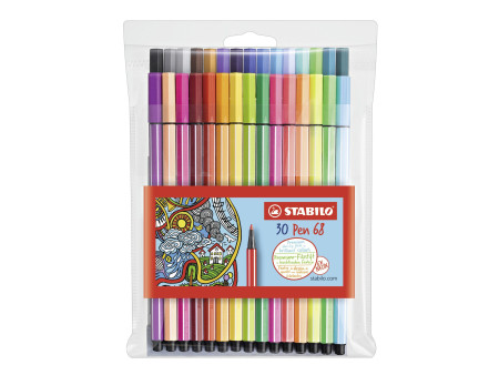 STABILO Feutre Pen 68, étui en plastique de 30