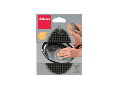 metaltex Éponge en silicone, ovale, gris