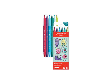 CARAN D'ACHE Feutre FIBRALO KAWAII Animals, set de 6