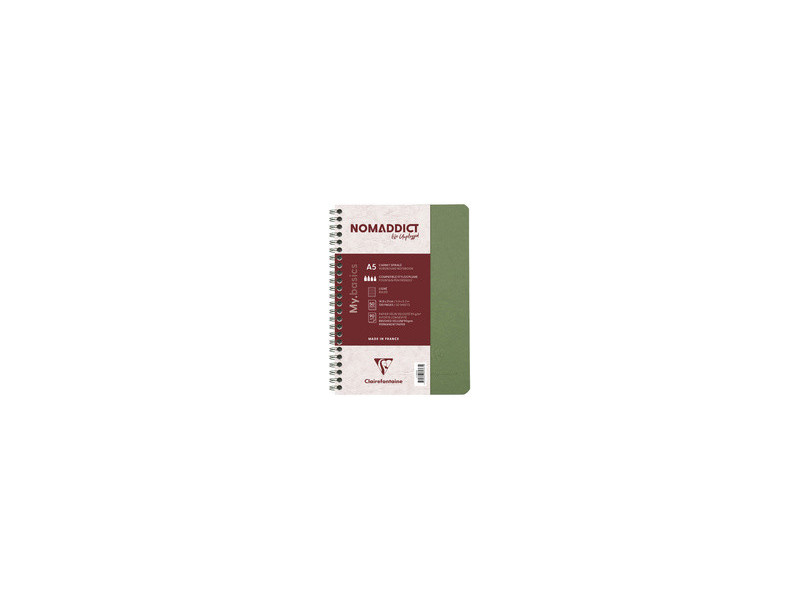 Clairefontaine Carnet à spirale NOMADDICT, A5, tabac