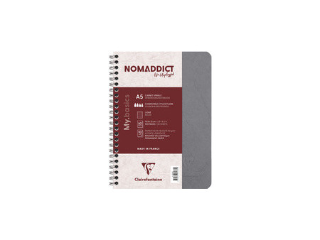 Clairefontaine Carnet à spirale NOMADDICT, A5, tabac
