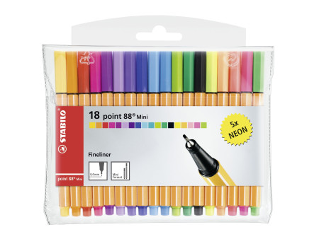 STABILO Feutre à pointe fine point 88 Mini, étui plastique