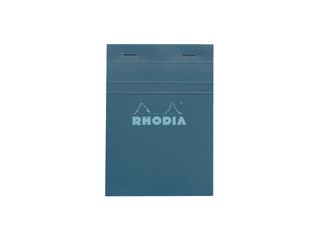 RHODIA Bloc agrafé No. 13, A6, quadrillé 5x5, bleu azur