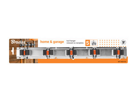 Bradas Porte-balais/outils, 5 logements, rail métallique