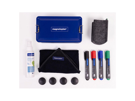 magnetoplan Kit premium pour tableau blanc, boîte en métal
