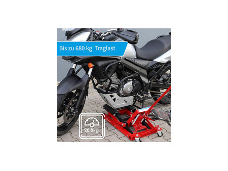 cartrend Cric pour moto, capacité de charge: 680 kg, rouge