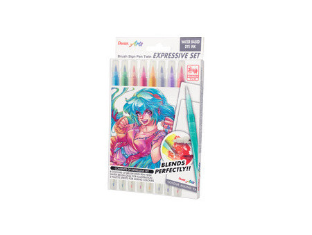 PentelArts Feutre pinceau Brush Sign Pen Twin 'Manga'