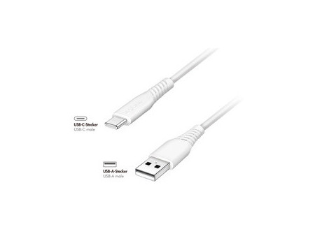 LogiLink Câble USB 2.0, USB-A - USB-C, 1,0 m, blanc