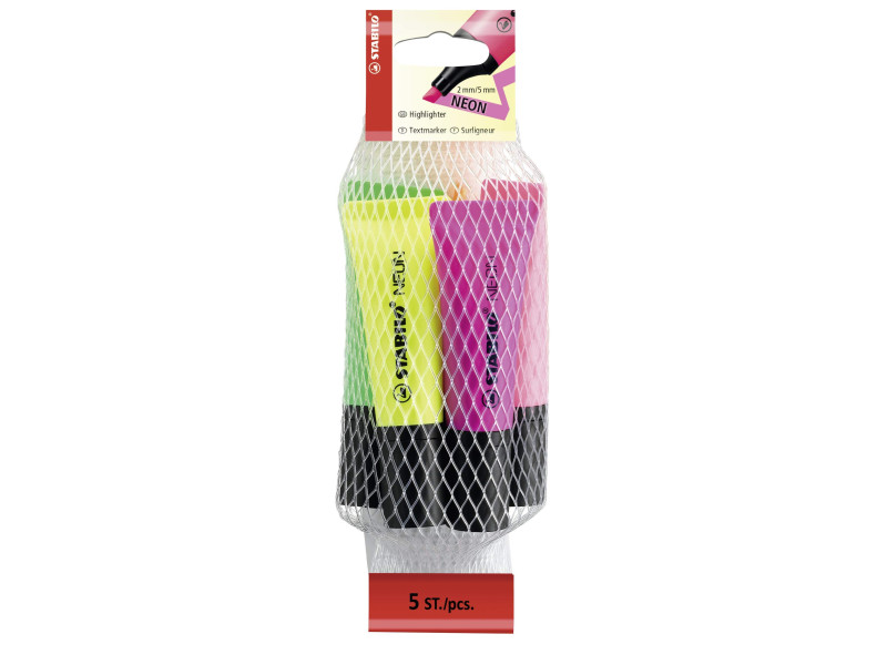 STABILO Surligneur NEON, dans un filet de 5