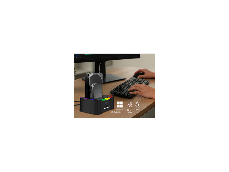 LogiLink Station d'accueil double USB 3.2 pour HDD/SSD