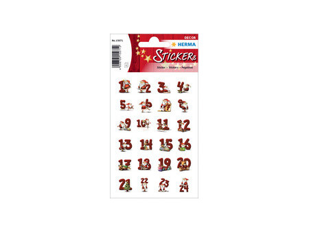 HERMA Autocollants de Noël DECOR chiffres calendrier Avent