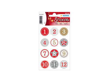 HERMA Autocollants de Noël DECOR chiffres calendrier Avent
