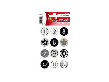 HERMA Autocollants de Noël DECOR chiffres calendrier Avent