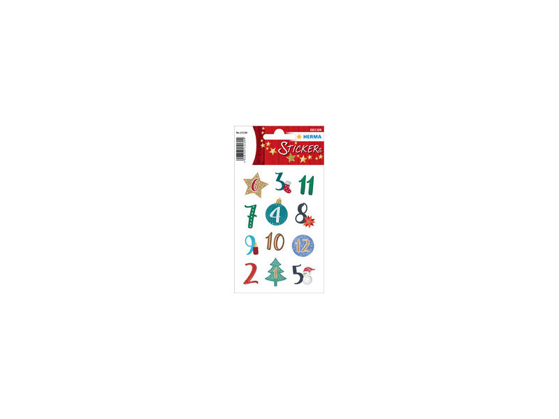 HERMA Autocollants de Noël DECOR chiffres calendrier Avent