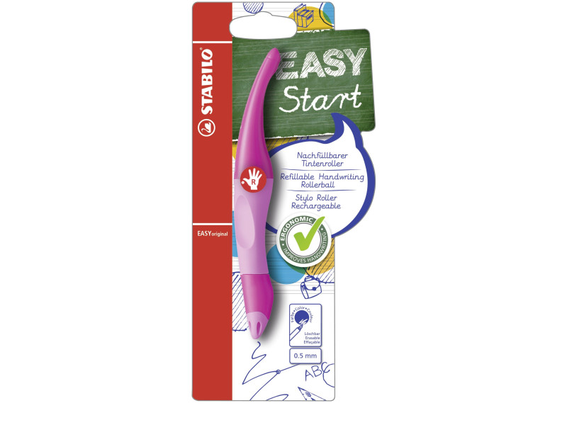 STABILO Stylo roller EASYoriginal, pour droitiers, rose