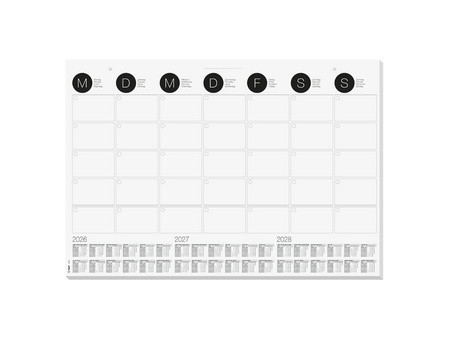 sigel Sous-main bloc papier / Calendrier mural, noir-blanc