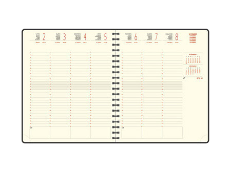 EXACOMPTA Agenda de bureau Eurotime 22S, Barbara, 2027, noir