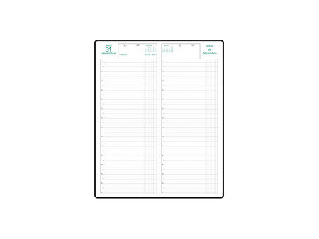 EXACOMPTA Agenda de bureau 1 jour Long, 2027, noir