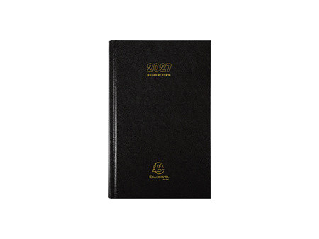 EXACOMPTA Agenda Carré Euro/Cents, 135 x 210 mm, 2027, noir