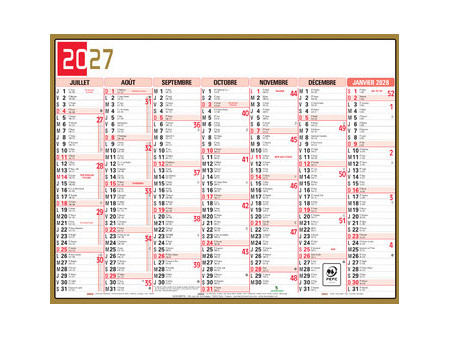 EXACOMPTA Calendrier tricolore neutre, 180 x 135 mm, 2027