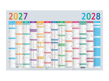 EXACOMPTA Calendrier Multicolore, 2027, 650 x 405 mm