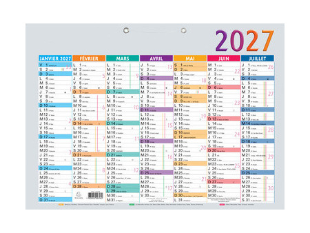 EXACOMPTA Calendrier Multicolore, 2027, 295 x 220 mm