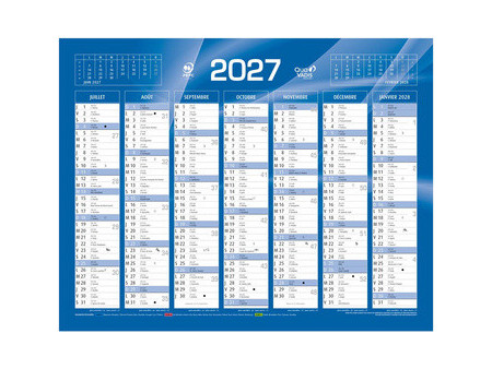 QUO VADIS Calendrier de banque bleu, 135 x 180 mm, 2027