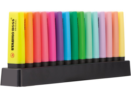 STABILO Surligneur BOSS ORIGINAL, set de table de 15