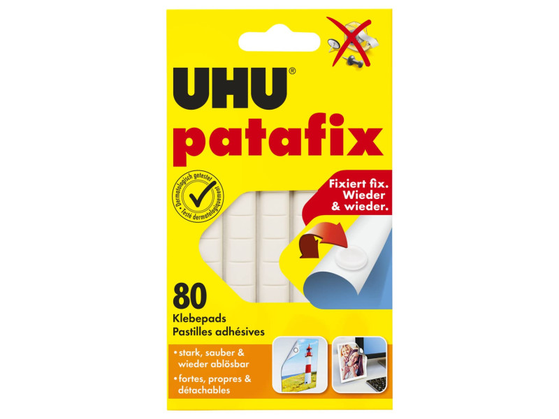 UHU Pâtes adhésives patafix, repositionnable, blanc