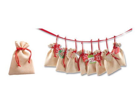 folia Kit calendrier de l'Avent, sac de jute, naturel