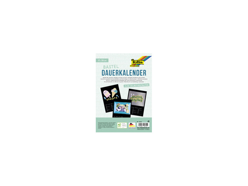 folia Calendrier mural créatif, 170 x 240 mm, noir
